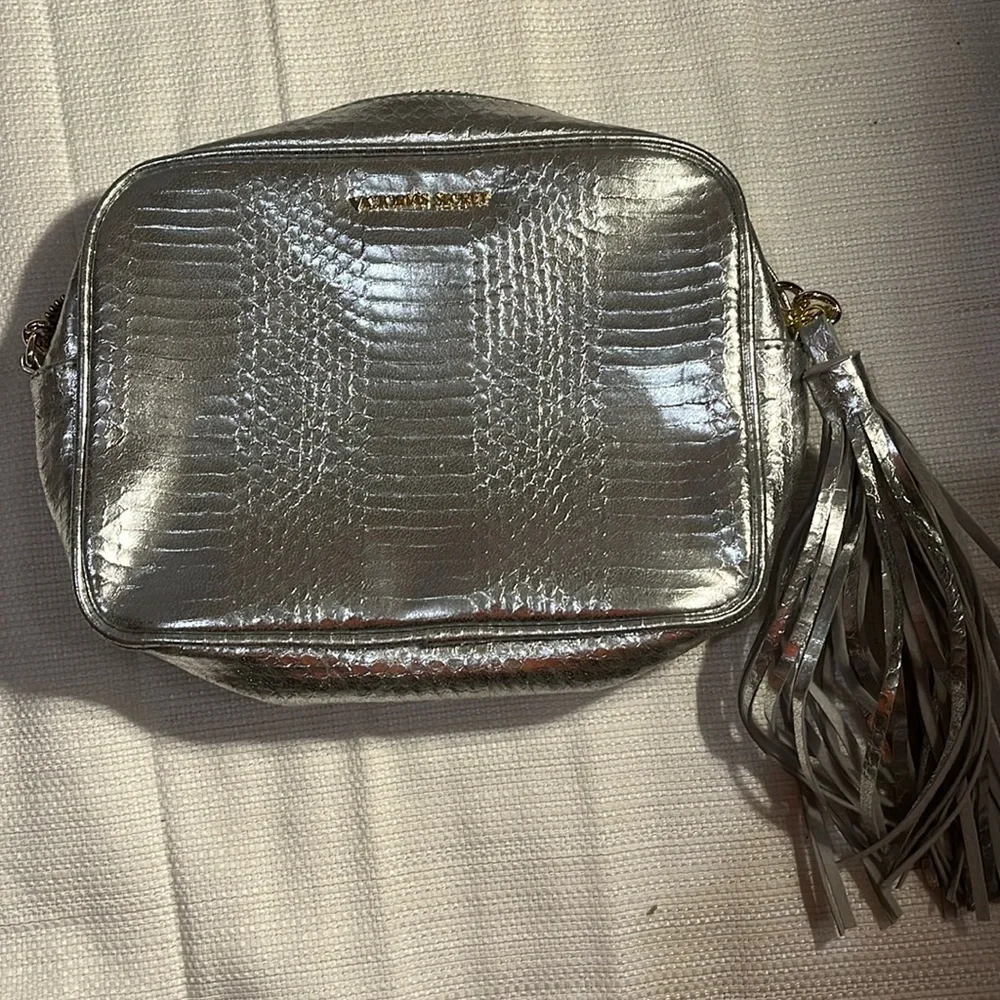 Victoria's Secret Fashion Show Silver Snakeskin Crossbody NWOT